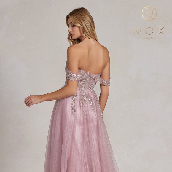 NEW LONG SLEEVELESS A-LINE DRESS EMBROIDERED WITH SPARKLING SEQUINS NX E1128 - Picture 7 of 9